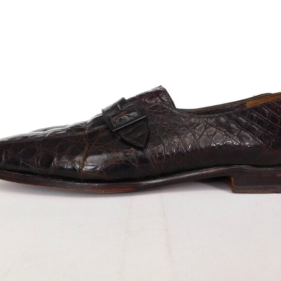 Vtg Alligator Leather Loafer Slip On Dress Shoes Size 11 A Johnson Murphy - Picture 4 of 12